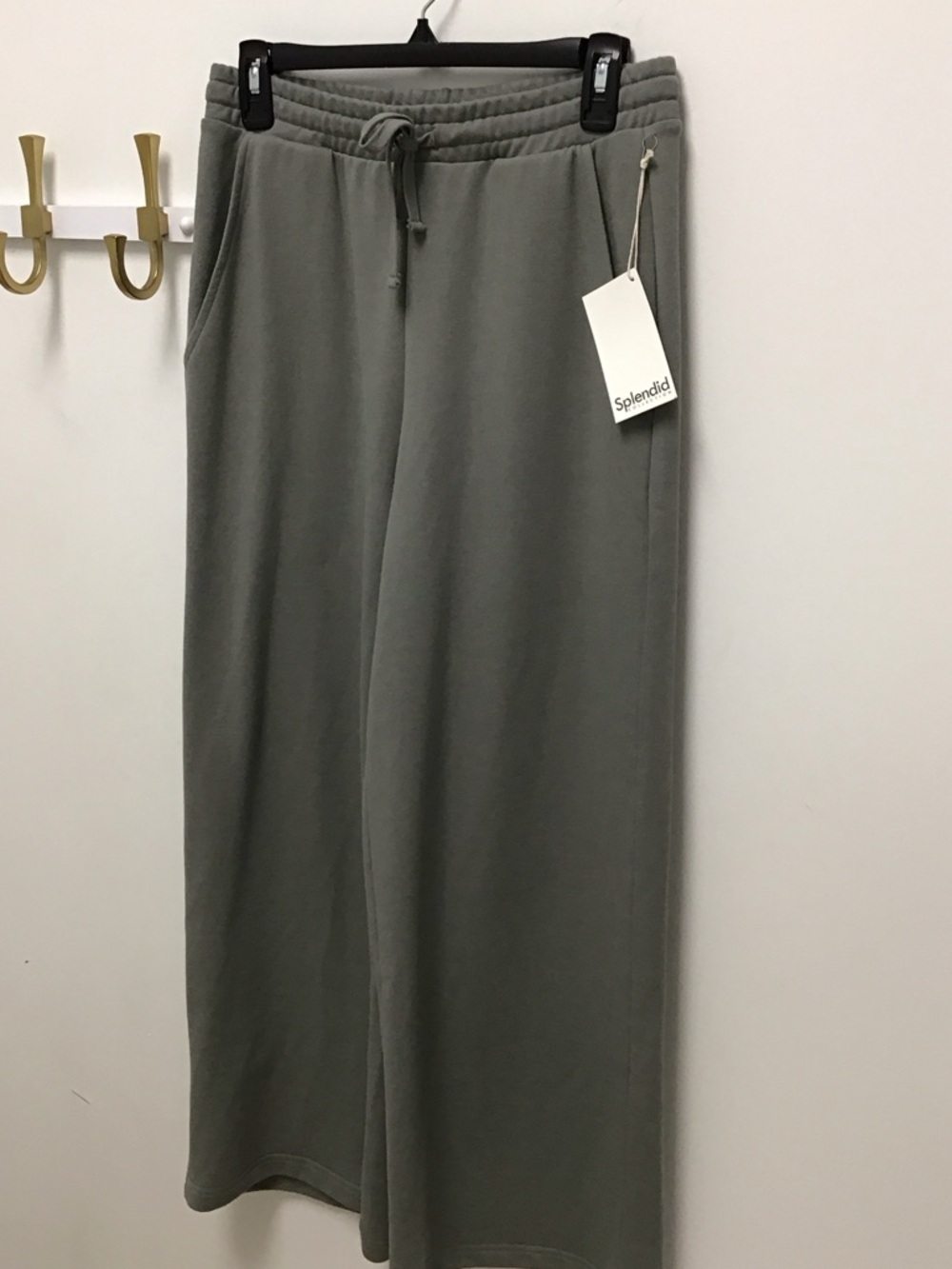 Splendid Sage Green Wide-Leg Drawstring Pants